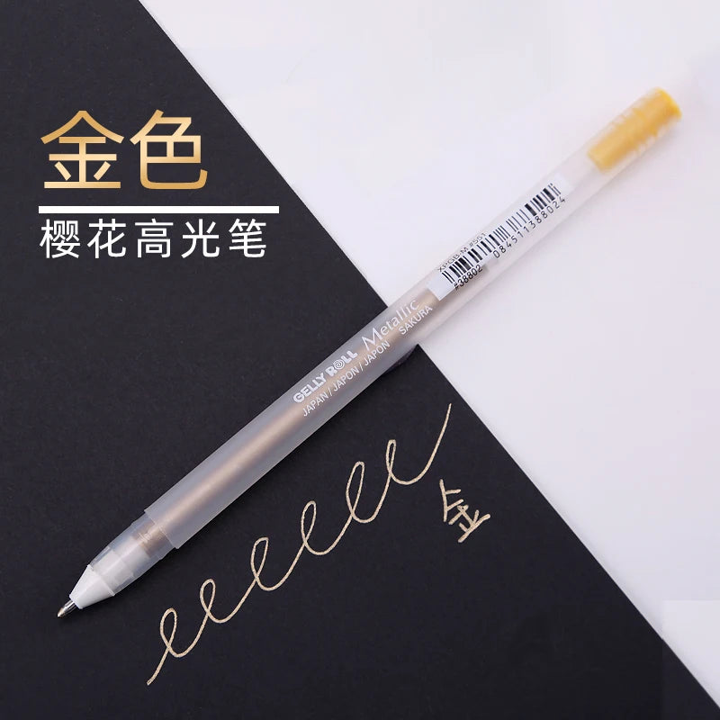 1/3PCS SAKURA Gelly Roll Gel Pens Highlight Marker for Journaling Art Drawing Classic White Ink Assorted Point Fine Medium Bold