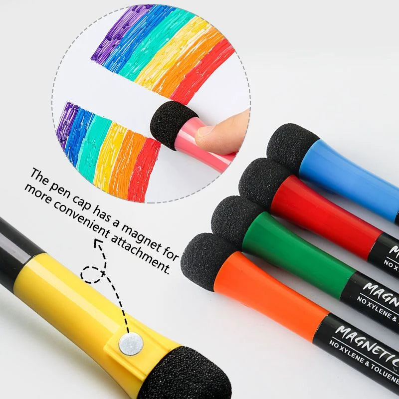 12 Color Magnetic Dry Erase Markers Whiteboard Markers with Eraser Magnetic Whiteboard Markers for School Children Teacher Gift