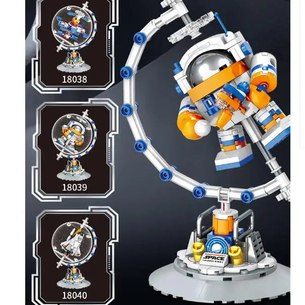 Light Up Globe Building Blocks STEM Toy for Girls DIY Rotating LED World Globe Model Science Educational Gift Home Decor