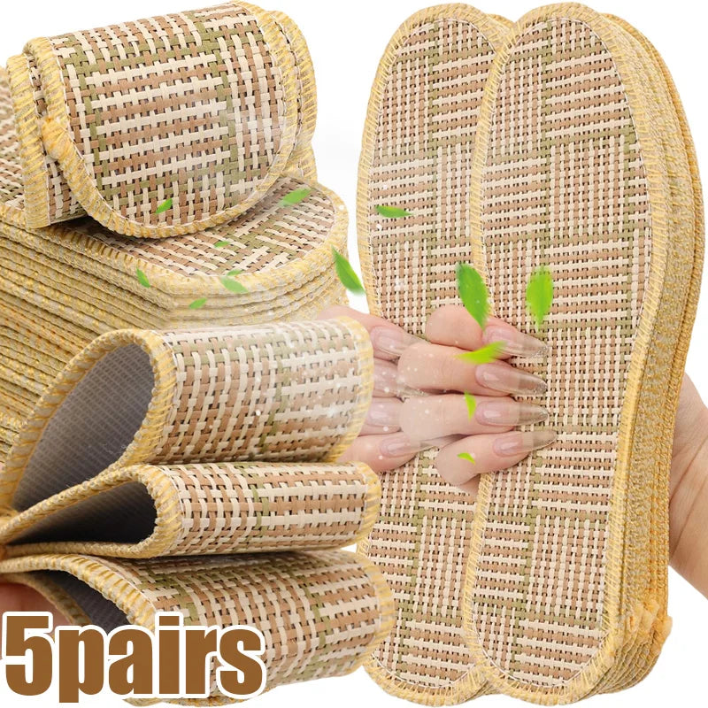 Summer Bamboo Wood Cooling Mat Insoles Double-layer Shoe Pads Deodorant Breathable Shoe Inserts for Men Women Foot Care Kit