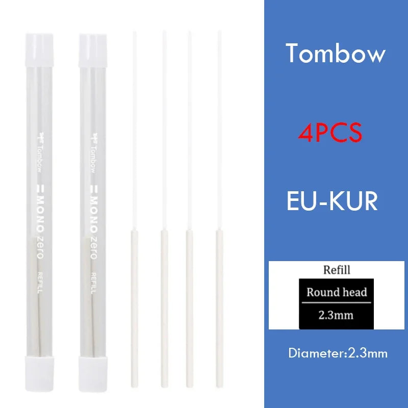 Tombow Mono Zero Eraser Precision Tip Pen-Style Mechanical Rubber Refillable Pen Sketch Drawing Correction Erasers Art Supplies