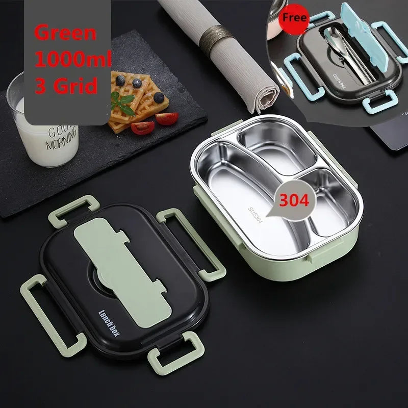 Japanese Kids thermal Lunch Box 304 stainless steel Bento Tableware Compartment Microwave Container Box Thermos for Food
