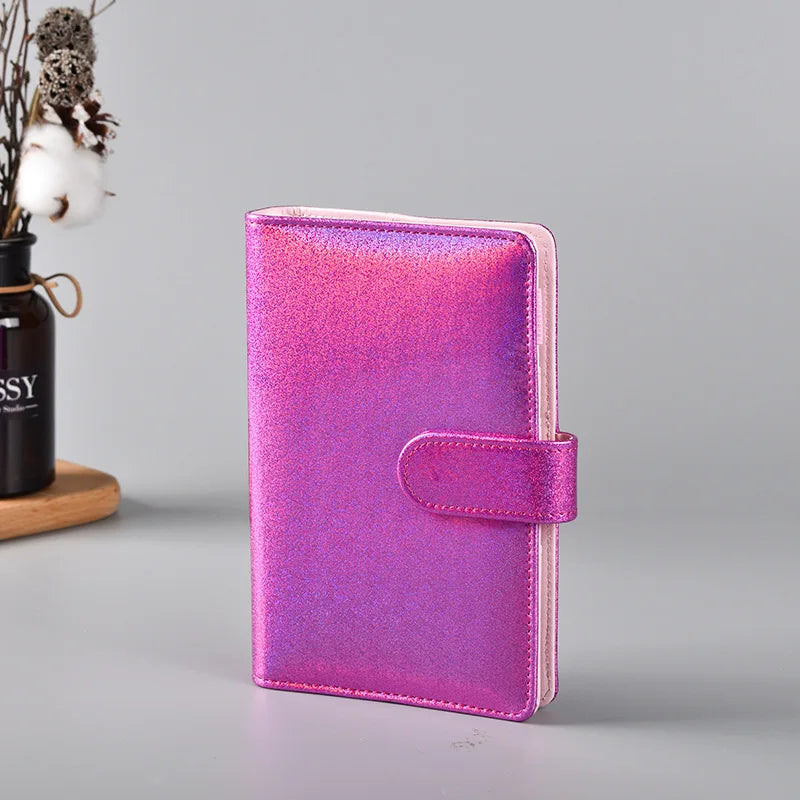 A6/A5 Macaroon Glitter Color PU Leather DIY Binder Only Cover Diary Agenda Planner Paper Cover School Stationery