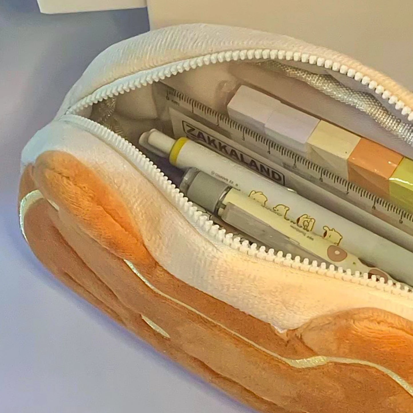 Kawaii Cat Student Stationery Bag Portable Large Capacity Fluffy Pen Case Stationery Storage Bag For School Office Accessories