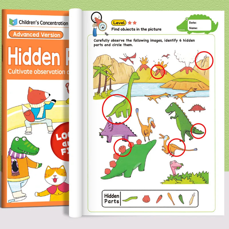 32-Page Interactive Spot-the-Difference Game - Colorful Educational Activity Book for Children 3-8, Enhances Focus