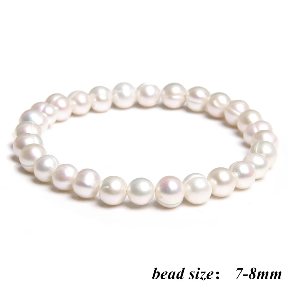 2024 New Natural Freshwater Pearl Stretch Bracelet Elegant Retro Female Pearl Bracelet High Quality Jewelry Gift For Women