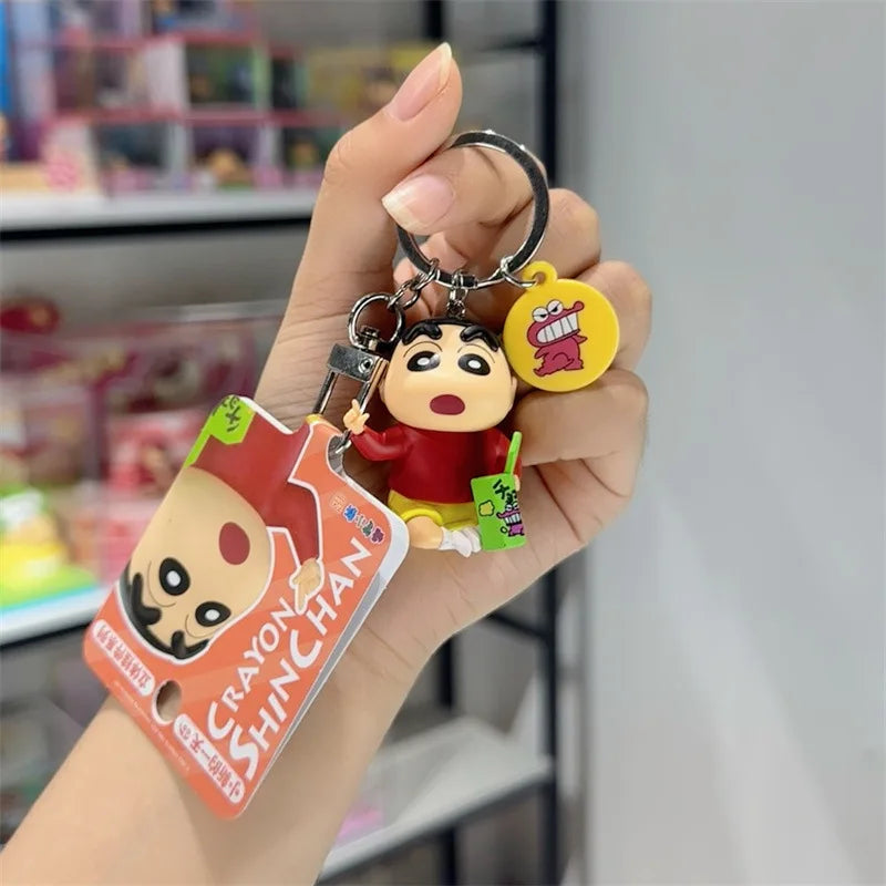 New Crayon Shin-Chan Cartoon Model Keychain Backpack Accessories Bag Pendant Fashion Decor Toy Children Gift