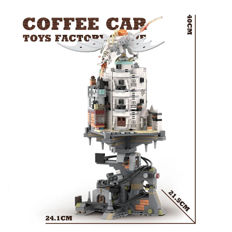 1056Pcs Magic World Bank MOC Bricks Model Dragon Wizard Tower Building DIY Blocks STEM Toys Teen Adult Birthday Gifts Home Decor