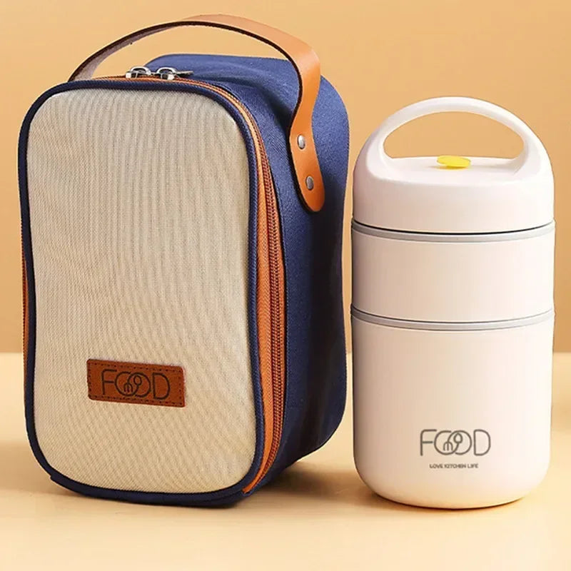 1pc Portable Thermal Porridge Cup Insulation Lunch Box Bento Box Insulation Bag Food Warmer Thermos Soup Cup For School Outdoor