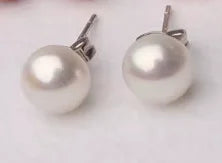 Classic Natural Freshwater Pearl white pink purple black gray 925 sterling silver Stud Earring Jewelry for Women Super Deal