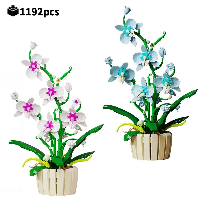 STEM Creative Orchid Set Eternal Flowers Potted Plant Building Blocks DIY Phalaenopsis Bricks Toy Valentine's Gift For Girls Kid