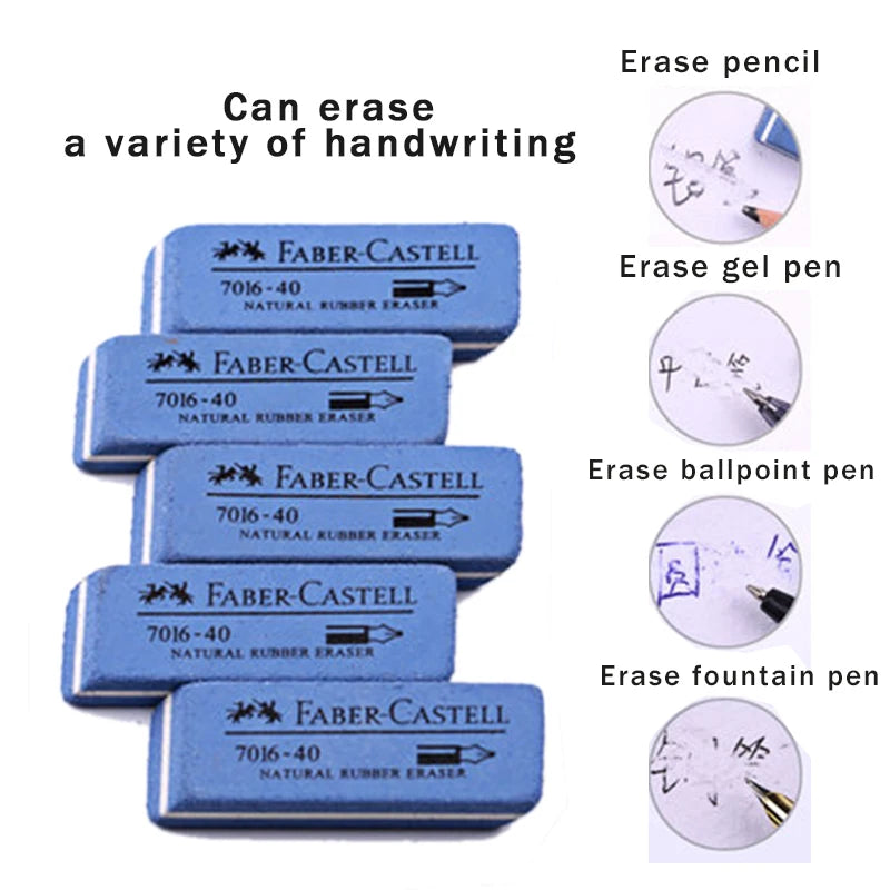 Faber Castell Natural Rubber Eraser for Gel/Ink/Ballpoint/Fountain Pen Sand Rubber Eraser Erasable School Exam Supplies 3Pcs