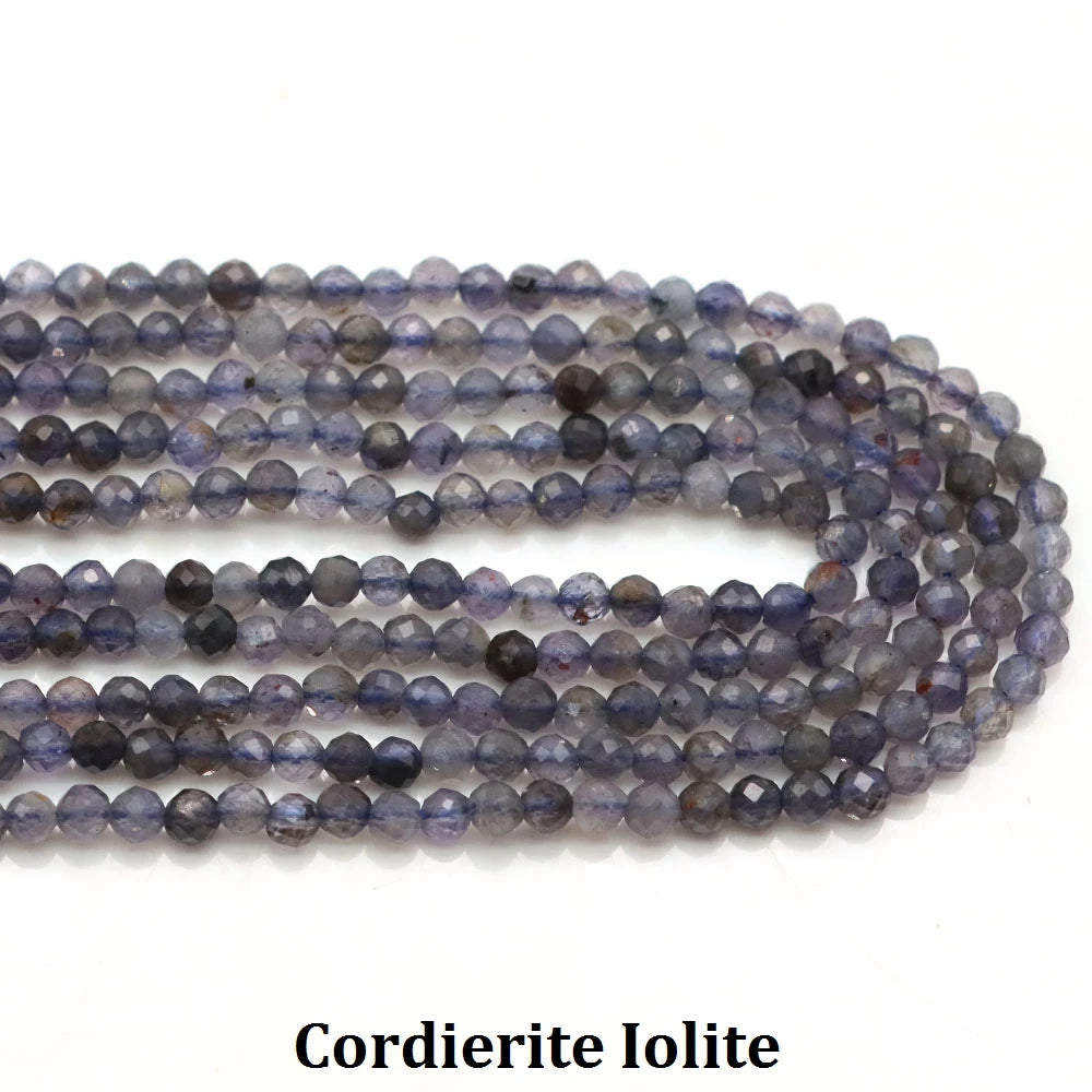 2 3mm Natural Faceted Amethyst Garnet Tourmaline Gem Stone Beads Round Mineral Bead for Jewelry Making DIY Bracelet Accessories
