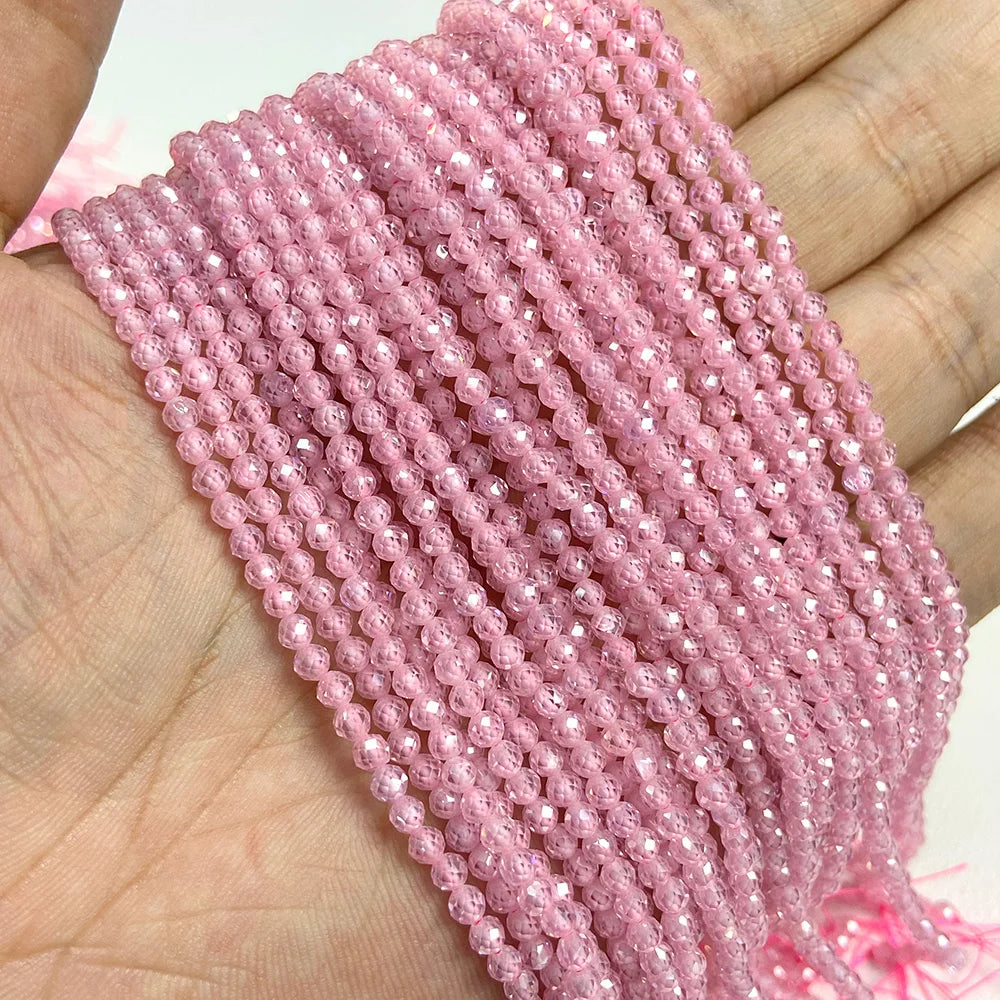 Natural Rose Pink Red Quartz Crystal Stone Beads 2 3 4mm Agates Chalcedony Morganite Rhodochrosite Gem Bead For Making Jewelry