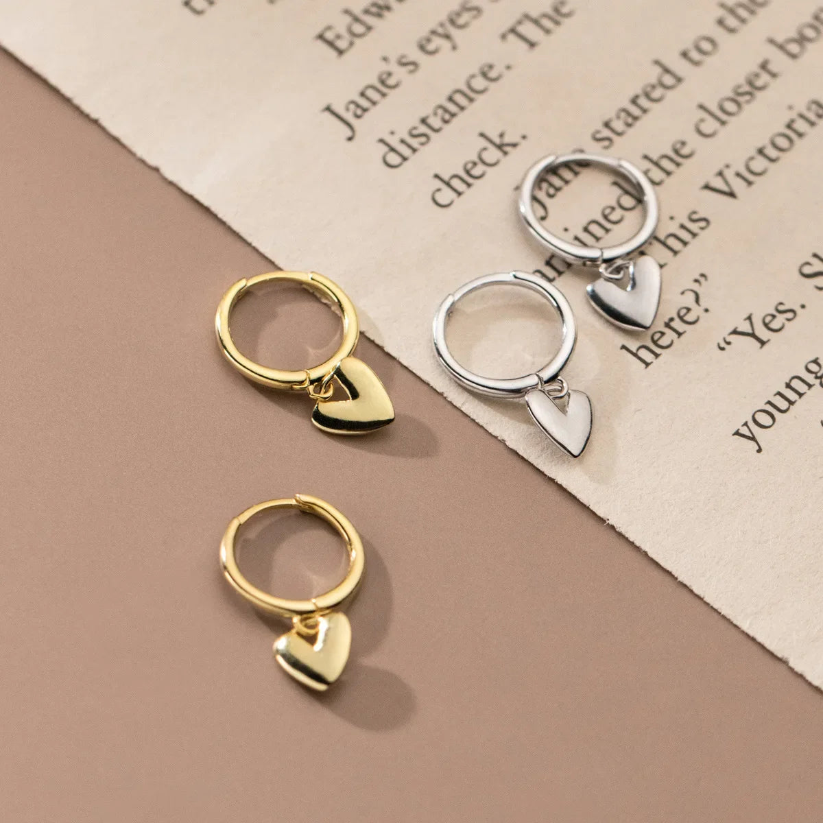 S925 Sterling Silver Smooth Heart Clip Earrings For Women Kids 14K Gold Plated Ear Wedding Party Jewelry Gift Female Pendientes