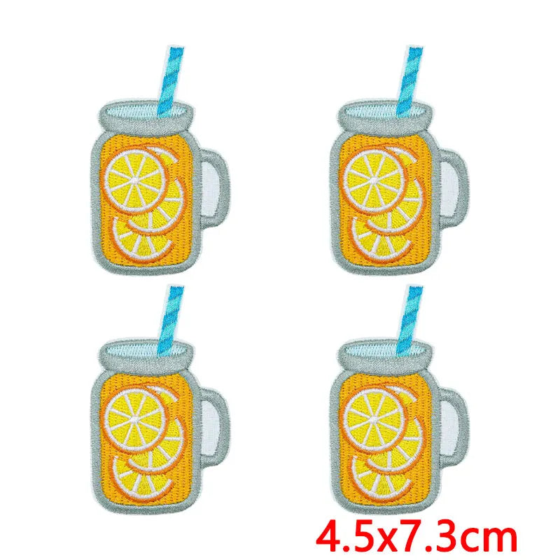 10Pcs/Lot Cool Summer Pool Iron On Patches For Clothing Beach Chair Colorful Kite Aloha Embroidery Patches Backpack Appliques