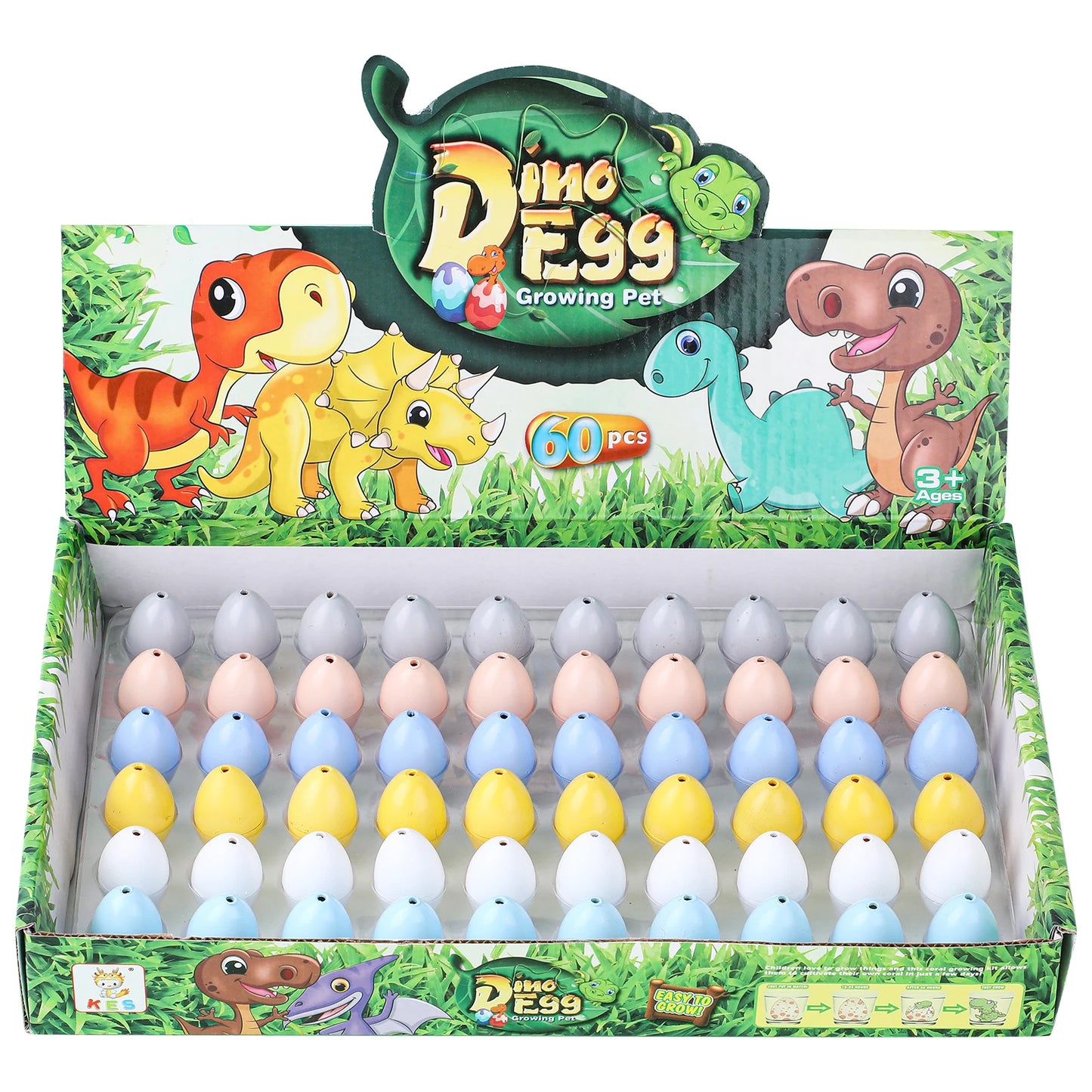 Sunpao 60pcs Magic Dinosaur Eggs Hatching in Water Growing Dinosaur Egg Animal Breeding Educational Toys for Children Kids Gifts