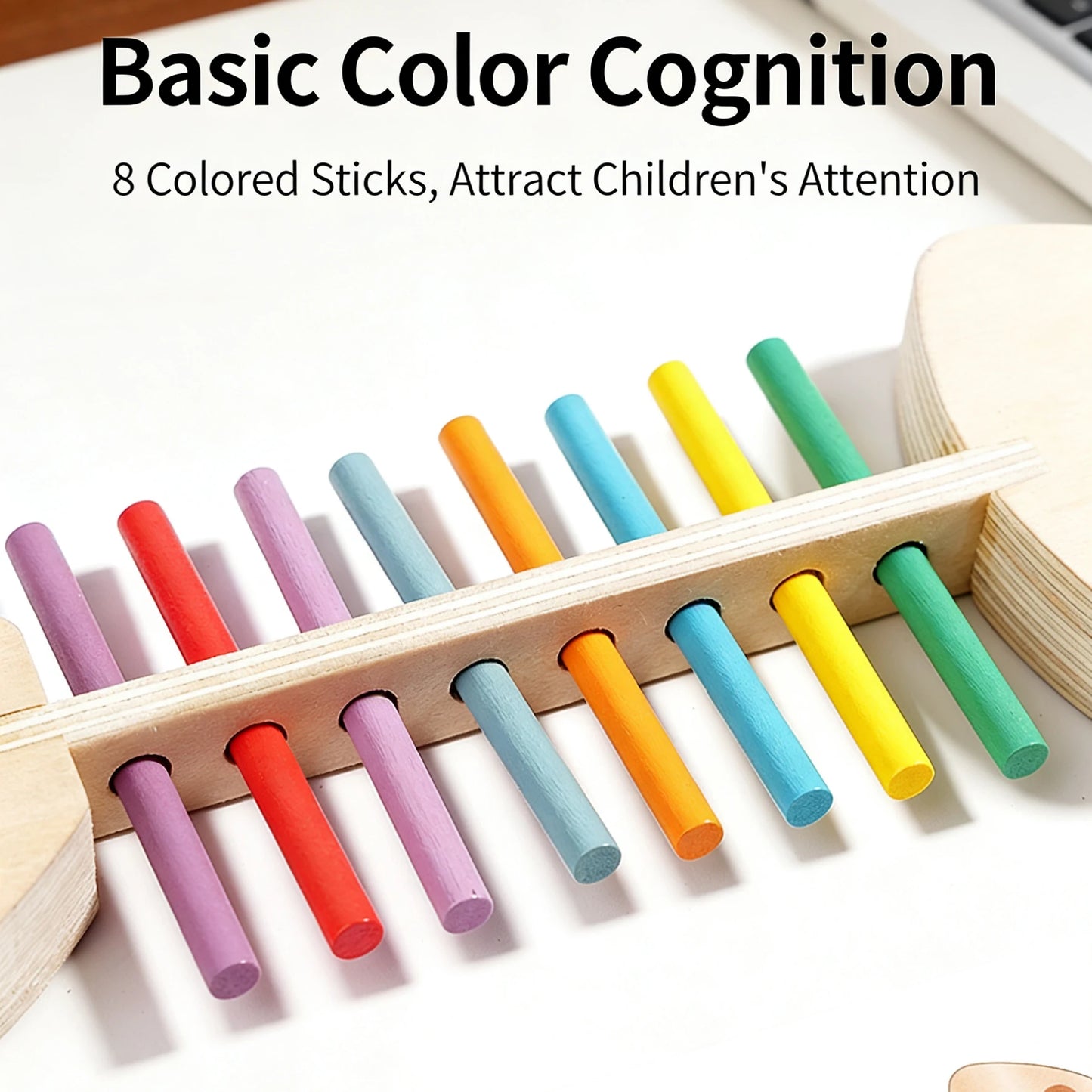 Wooden Fishbone Color Matching Toy Motor Skills Game 30 Card Educational Balance Kids Preschool Learning Activity Home Classroom