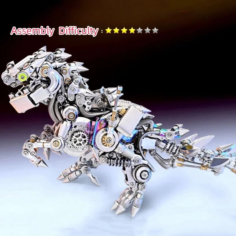 3D Puzzes Tyrannosaurus Rex Dinosaur Metal Model Kit Mechanical Cyberpunk DIY Assemble Toy for Adults Kids  - 1110+PCS