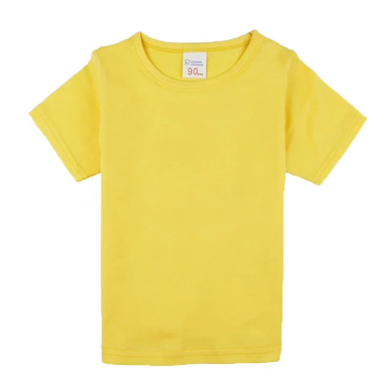 2-16 Years Boys Tshirts Cotton Short Sleeve Girls Clothes Summer Solid T-shirt Teenage Children Tees Kids Korean Top Baby  Cloth
