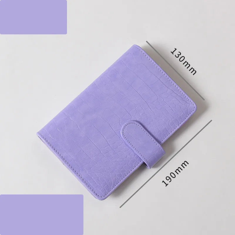 A6/A5 Macaroon Color PU Leather DIY Binder Notebook Cover Diary Agenda Planner Paper Cover School Stationery