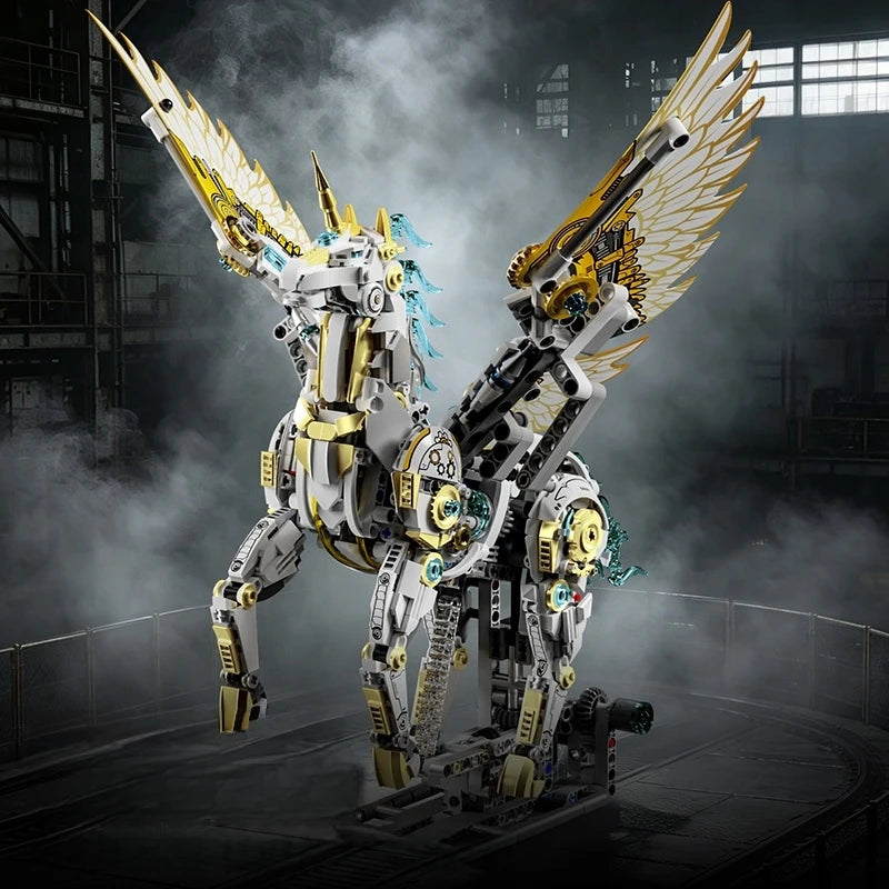 MOC Mechanical Unicorn Building Blocks Set DIY Animal Linkage Model STEM Educational Toy Holiday Gift for Kids 1499pcs
