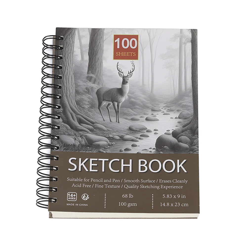 Sketch Book,100 Sheets 68lb/100gsm Acid-Free, Suitable for Pencil and Pen (14.8x23cm),Art Sketchbook for Drawing Pad for Artists