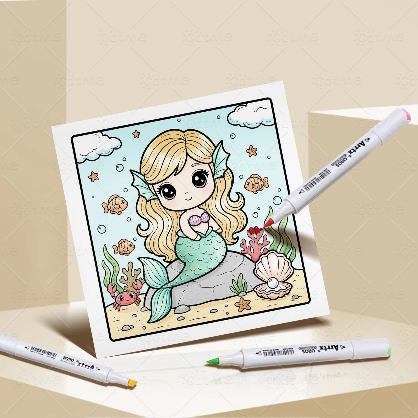 1PC MERMAID Coloring Book for Adult Featuring Bold-easy Pattern for Relaxation Kids Educational DIY Painting Drawing Book