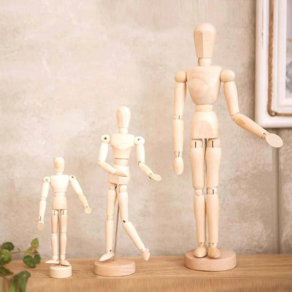 4.5 5.5 8 Inch Polished Male Mannequin Human Movable Limbs Art Models Wooden Toy Drawing Sketch Supplies Home Decor