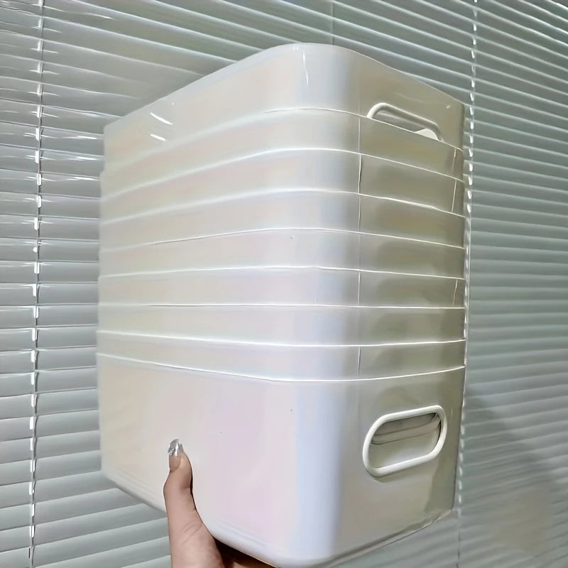 5pcs Stackable Storage Box Set,Rectangular Plastic Organizer Containers,Durable, Reusable,for Kitchen,Bathroom,Dorm Essentials