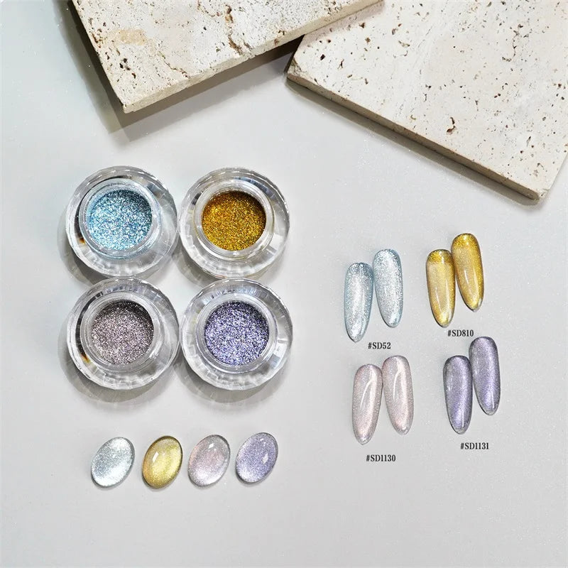 HNDO New Cat Eye Magnetic Powder Big Particles for Gel Polish Professional Nail Art Glitter Design Pigment Decoration Material