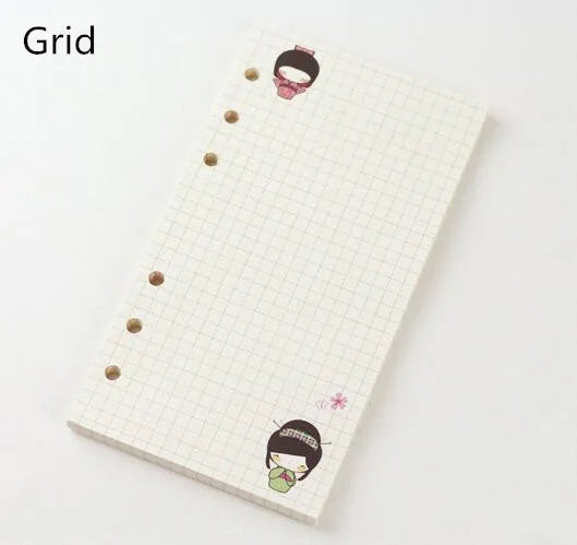 2026Colored A5 A6 Loose Leaf Notebook Refill Spiral Binder Inner Page Weekly Monthly To Do Line Dot Grid Inside Paper Stationery