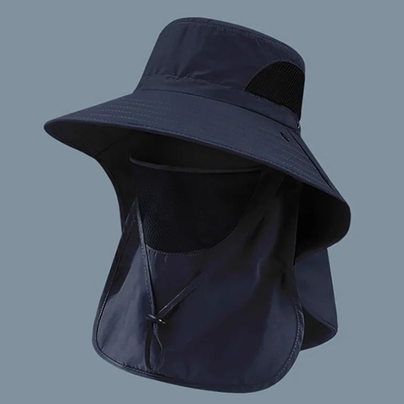 Sun Fishing Hat Women's Bucket Hat with Neck Cover Breathable Wide Brim Summer UV Protection Hat for Travel Holiday Beach