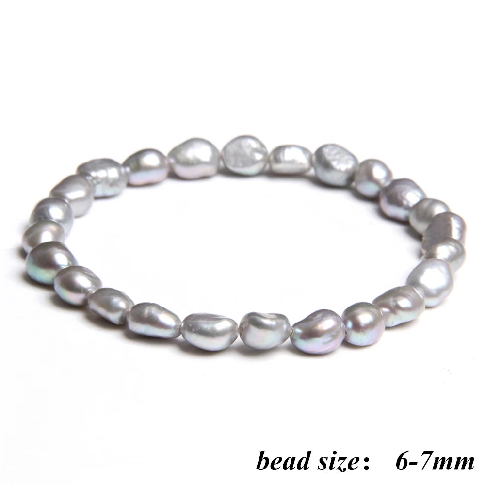 2024 New Natural Freshwater Pearl Stretch Bracelet Elegant Retro Female Pearl Bracelet High Quality Jewelry Gift For Women