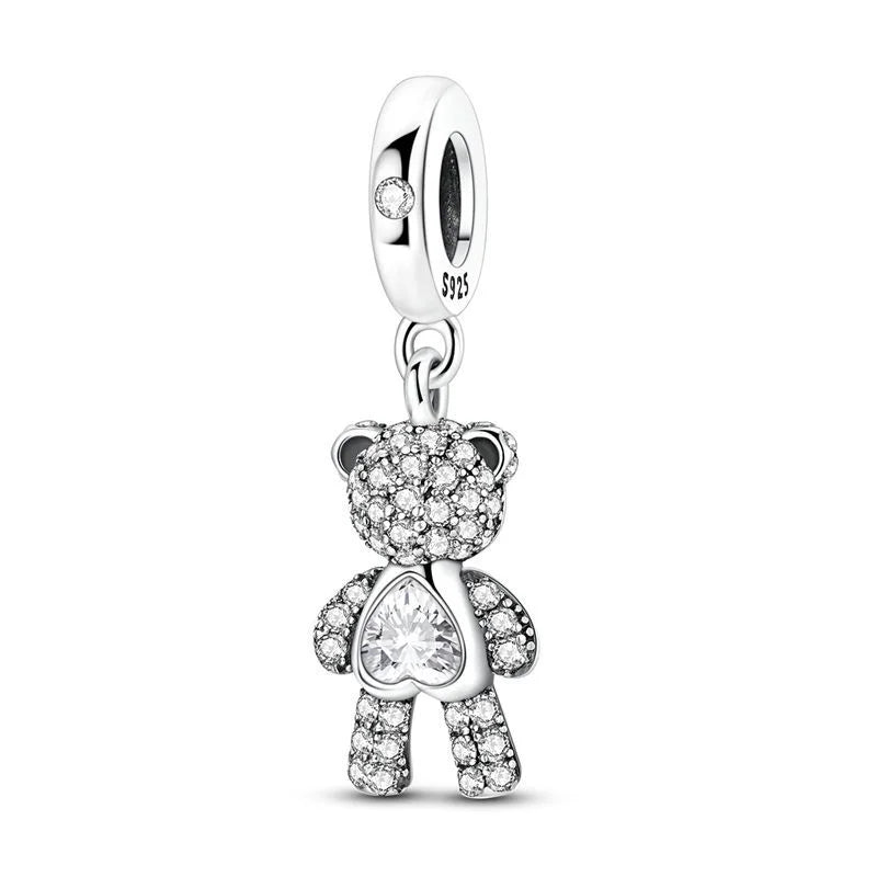 2026 S925 Silver Plated Paved Golden Ring Charm Luxury Stone Shell Nature Strength Cowboy Textured Safety Chain Fine Jewelry