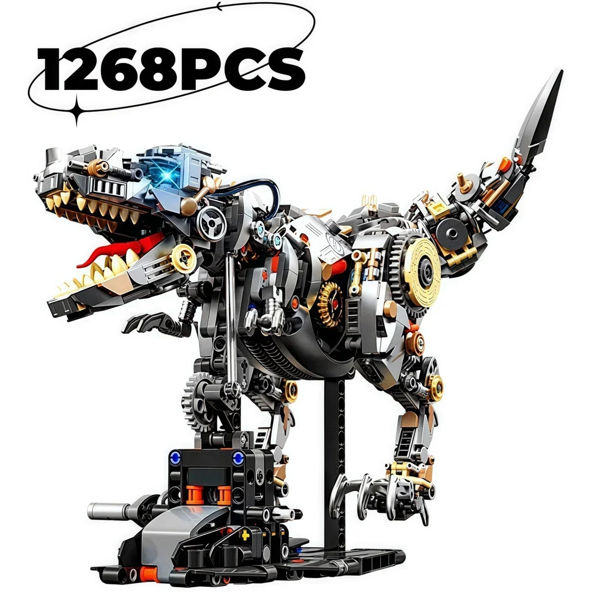 Children's Building Block Model 1268Pcs Mechanical Tyrannosaurus Rex Dinosaur Toy Boy's Birthday Gift