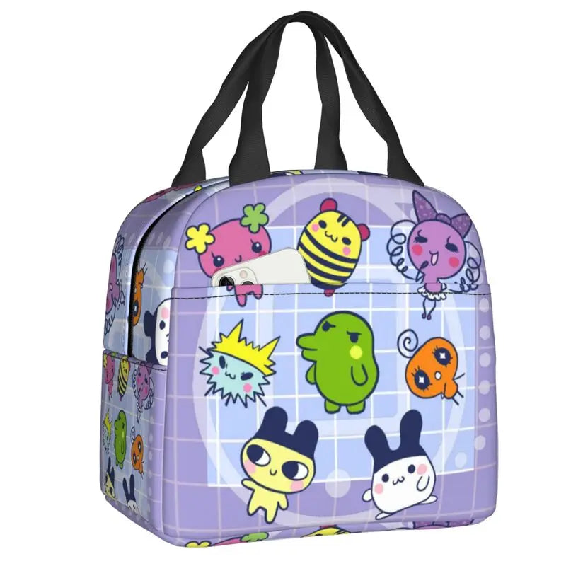 Custom Tamagotchies Cartoon Insulated Lunch Tote Bag for Women Resuable Cooler Thermal Bento Box Kids School Children