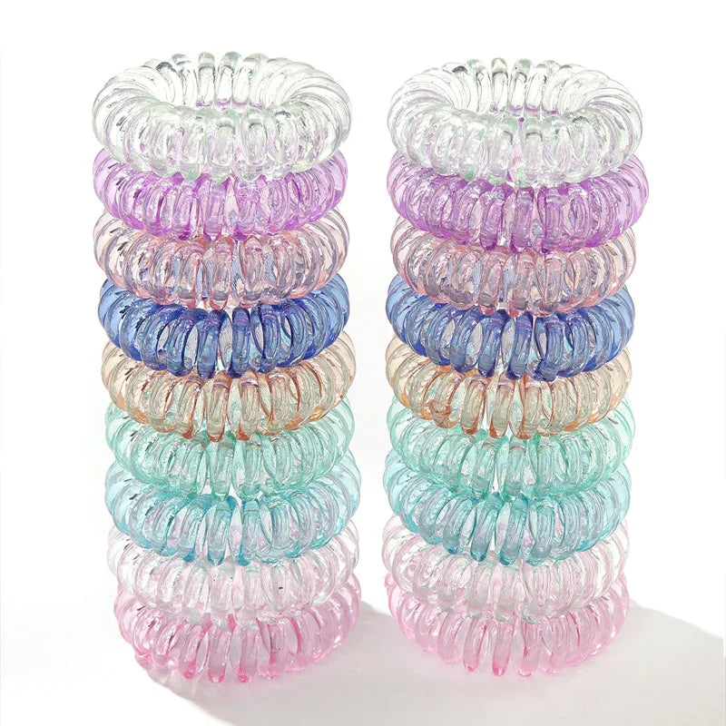 18pcs Telephone Wire Hair Bands Small Korean Large Autumn And Winter Thickened Without Trace Female Children Durable Tie Hair