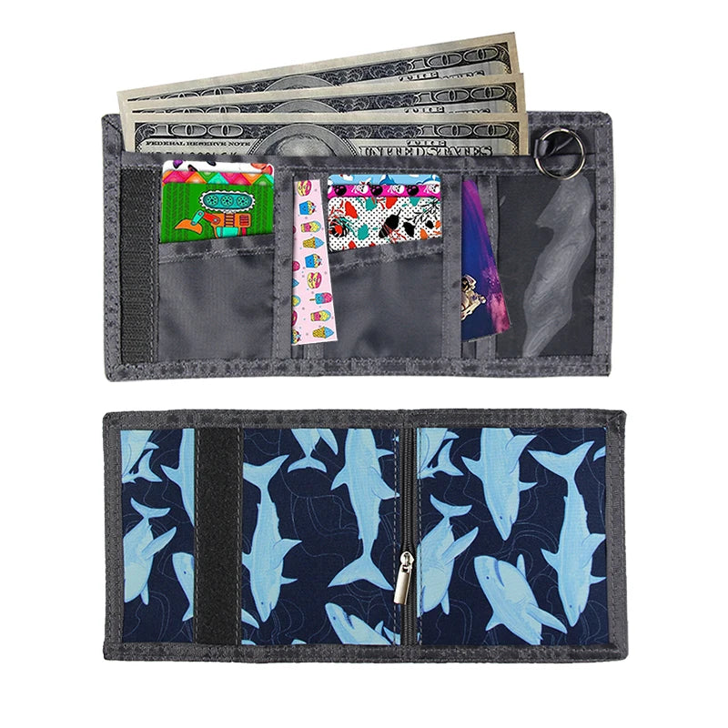 Childrens Wallet ,Foldable Canvas Coin Purse Primary ,School Student Card Bag, Multifunctional Wallet ,Student Cartoon Money Cli
