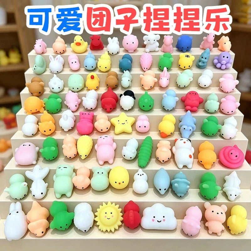 50-5PCS Mochi Squishies Kawaii Anima Squishy Toys For Antistress Ball Squeeze Party Favors Stress Relief Toys For Birthday