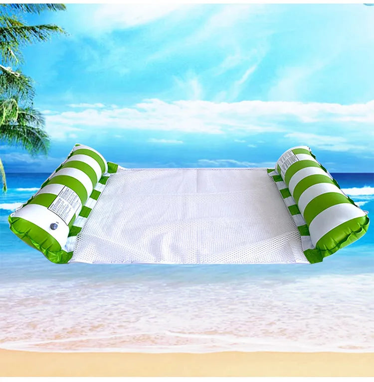 Summer Foldable Water Hammock Swimming Pool Inflatable Air Mattress for Swimming Beach Lounger Floating Sleeping Bed Chair