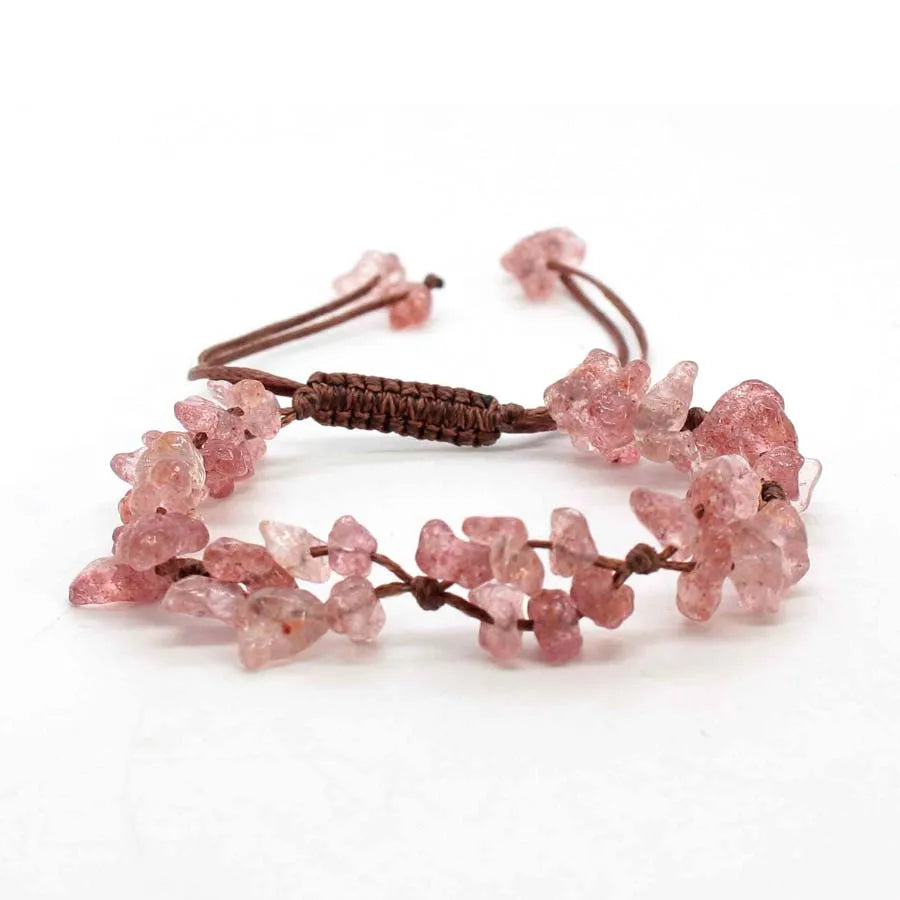 Macrame Crystal Chip Stone Braided Bracelets For Women Girls Natural Amethyst Quartz Gemetone Weave Adjustable Bracelet Jewelry