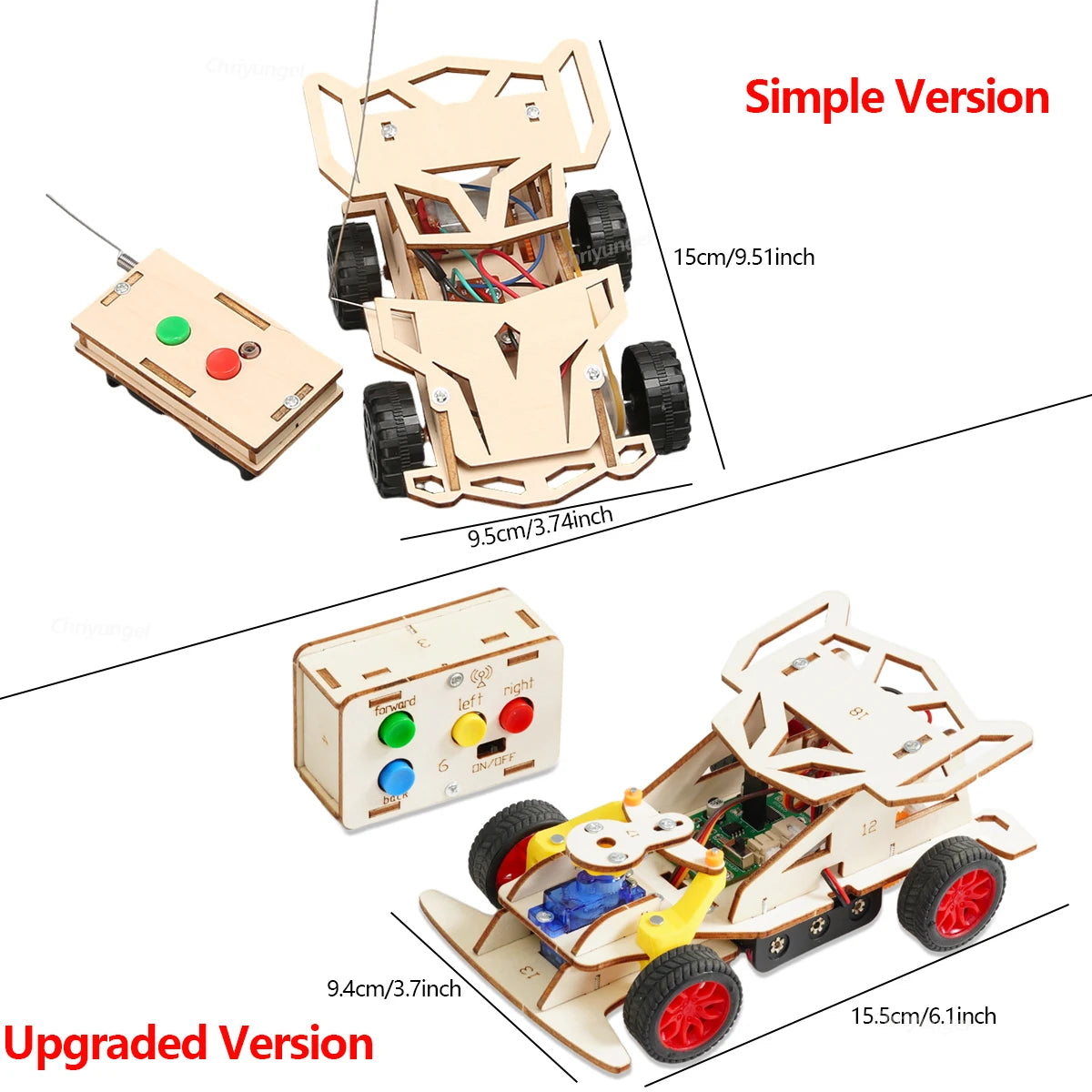 DIY Wooden Remote Control Car Racing Assembling Educational Science Experiment Kits STEM Building Toys for Teen Kids Gifts