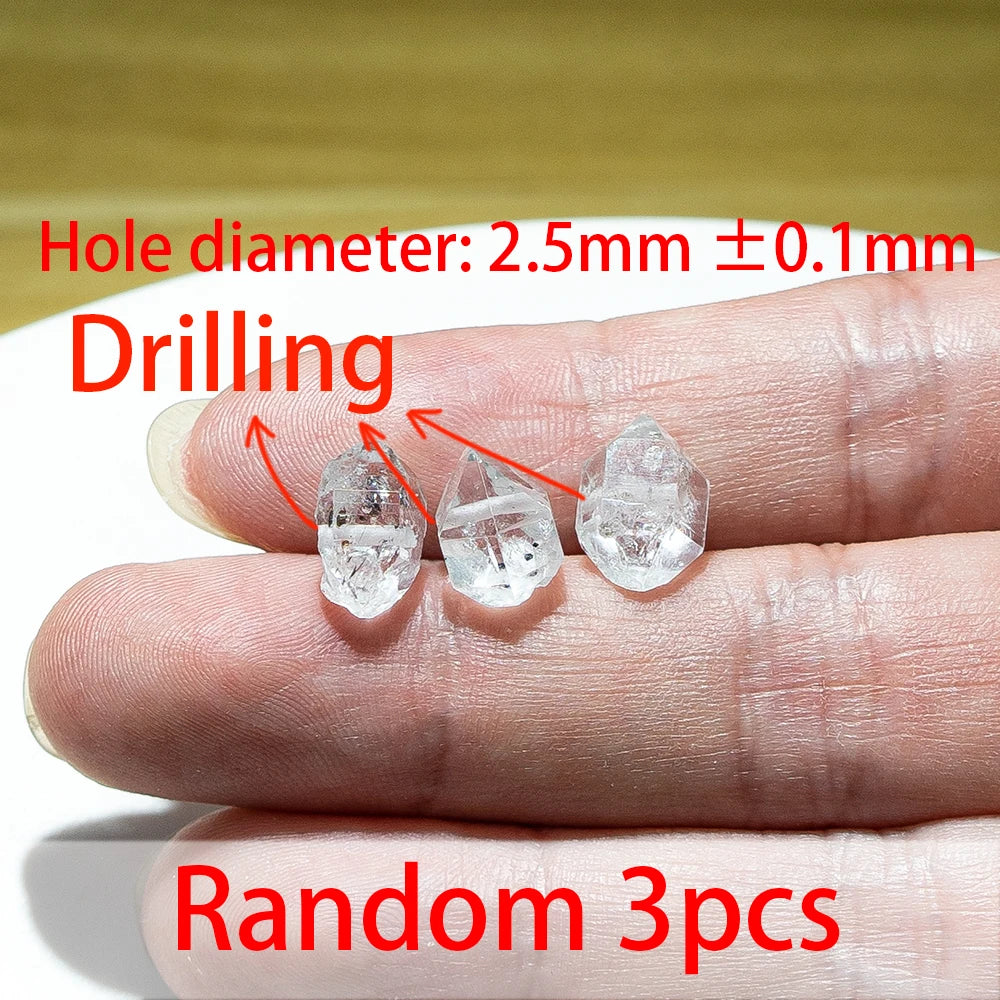 Natural Herkimer Diamond Bracelet Double Pointed Crystal Quartz Hand Chain Real Gemstone for Festival Gifts Fashion Jewelry