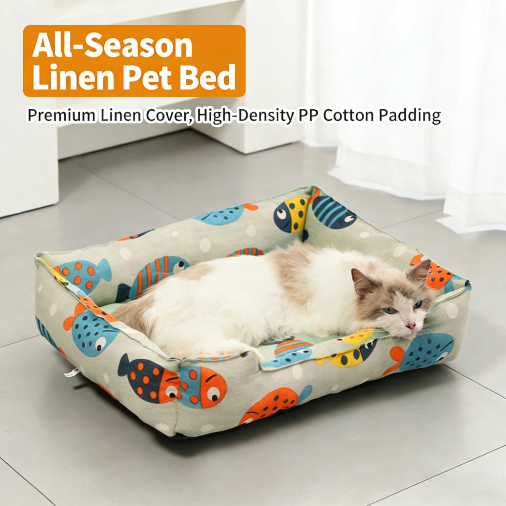 Pet Summer Mat Cute Dog Cooling Sofa Breathable Washable Four Seasons For Small Dog Bed Cushion Pet Cat Nest Mat Accessories