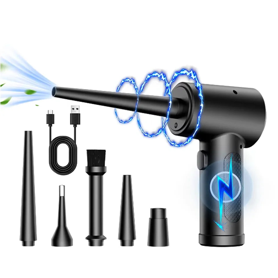 Wireless Air Duster Compressed Air Blower Gun 51000RPM Air Duster For Computer Keyboard PC Clean Gadget Blower Send 6 Accessorie
