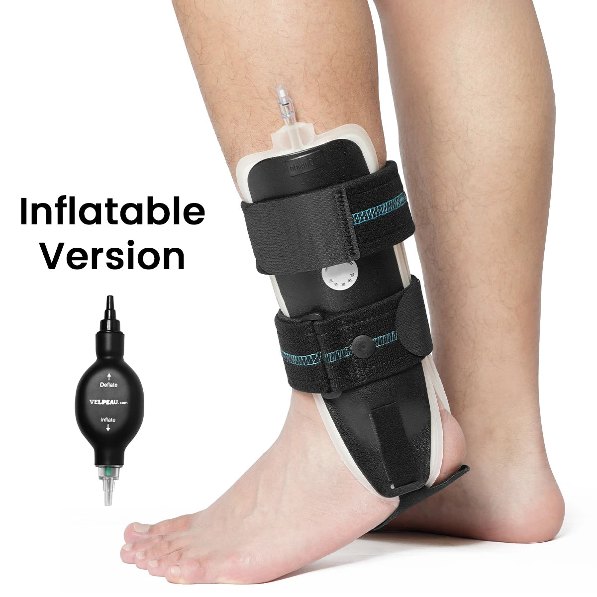 VELPEAU Ankle Brace Support for Ligament Injury and Tendonitis Surgery, Stirrup Ankle Splint Stabilizer with Foam & Gel Pad