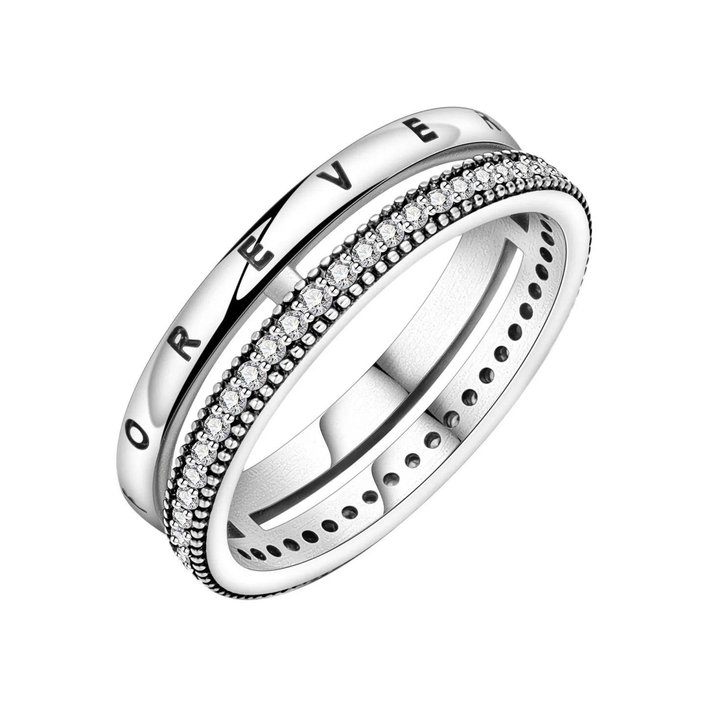 Orstarry S925 Sterling Silver Double Layered Cross Closed Ring For Women Finger Ring Personality Jewelry Party Trendy Gifts