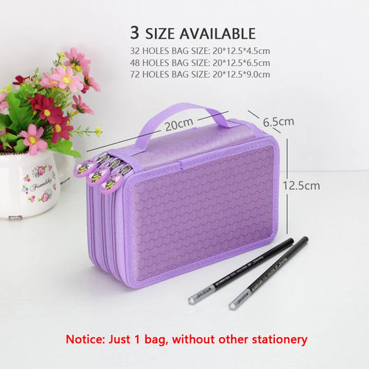 Pencil Case – 32, 48 or 72 Slot Art Storage Bag for Colored Pencils