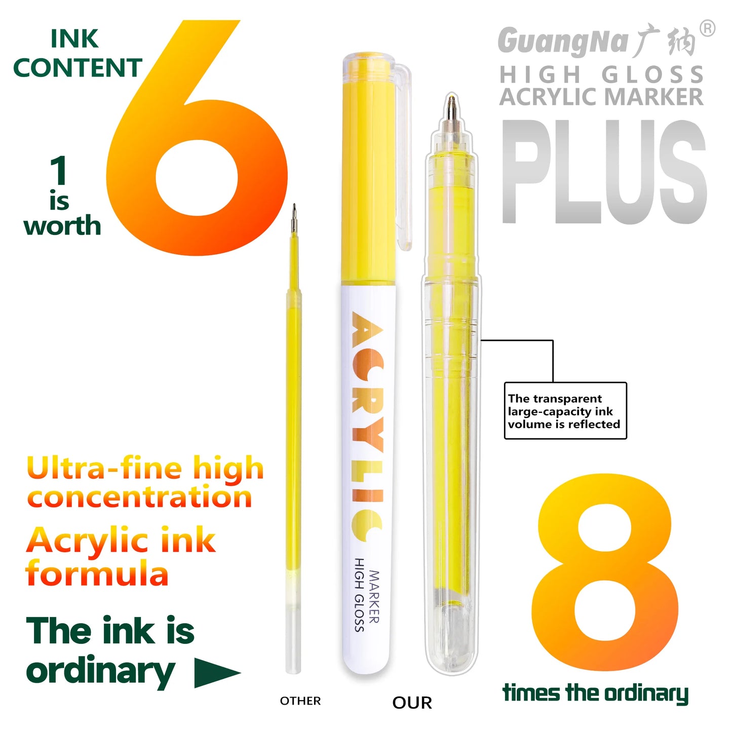 168/12 Colors High Gloss Acrylic Markers Set Premium Acrylic Pens for Wood,Ceramic, DIY Crafts Making Art Supplies Drawing